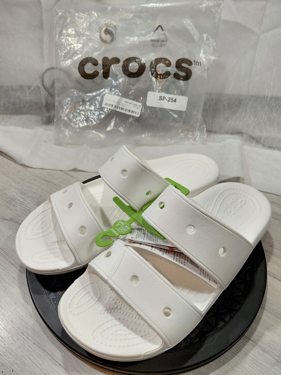 NWT CROCS Mens Classic 2 Strap White Slide Sandals SIZE MENS 10 WOMENS 12 main image 10